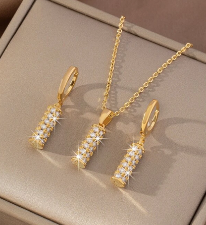 3pcs/set Cubic Zirconia Decor Jewelry Set