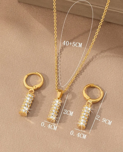 3pcs/set Cubic Zirconia Decor Jewelry Set